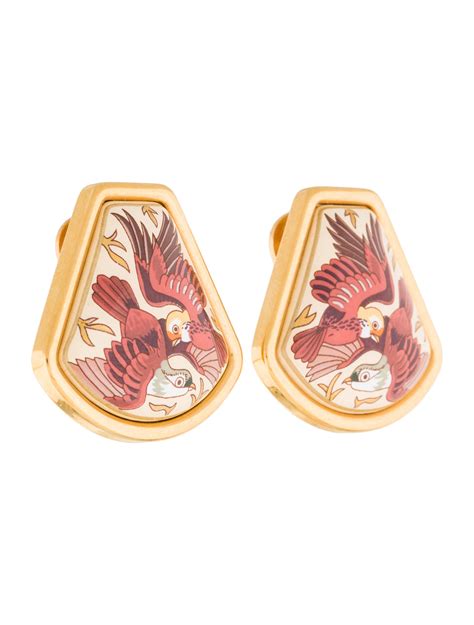 hermes enamel earrings